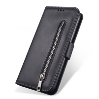 Луксозен кожен калъф тефтер с цип и визитник за Samsung Galaxy Note 10 Plus N975F черен 